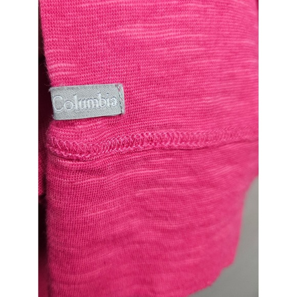 Columbia Pink Heathered Long Sleeve Top Women's L Casual Comfort Athleisure - Picture 6 of 8